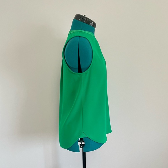 Trina Turk Sleeveless V-Neck Blouse in Emerald Green - Picture 2 of 6